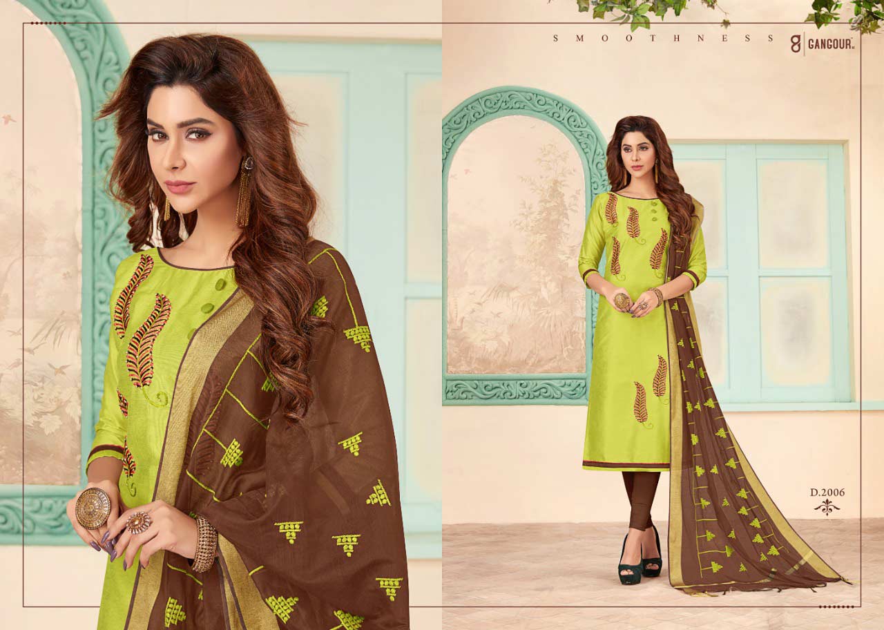 Gangour Blossom Vol 2 Long Slub Casual Wear Suits Gangour Blossom Vol 2 Long Slub Casual Wear Suits